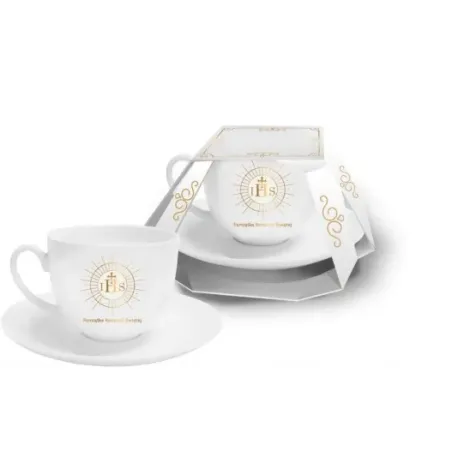 Biała Filiżanka Komunijna Z Hostią 220 Ml Pamiątka Pierwszej Komunii