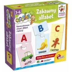 ZABAWNY ALFABET CAROTINA GRA EDUKACYJNA DO NAUKI CZYTANIA 62 ELEMENTY LISCANI 3+