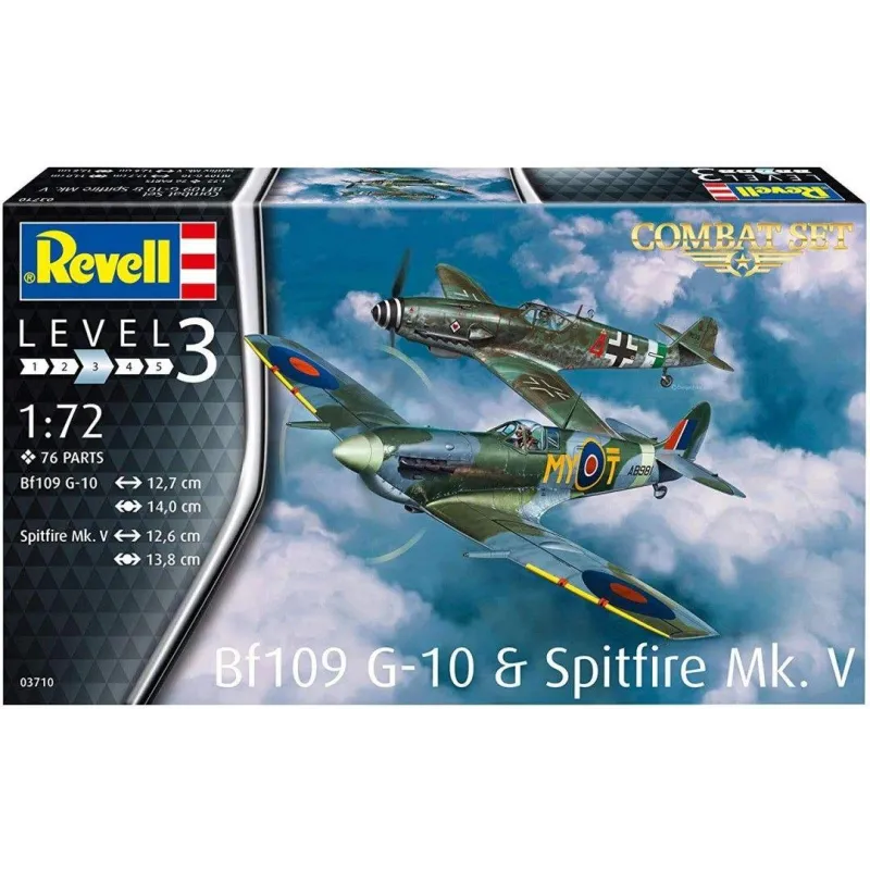 ZESTAW MODELI SAMOLOTÓW 1:72 BF-109G-10 I SPITFIRE MK.V DO SKŁADANIA REVELL 8+