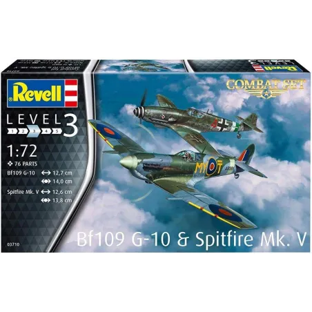 Zestaw Modeli Samolotów 1:72 Bf-109G-10 I Spitfire Mk.v Do Składania Revell 8+