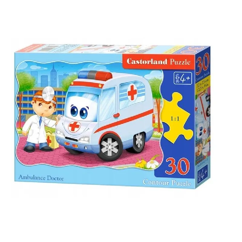 PUZZLE 30 ELEMENTÓW KARETKA I DOKTOR CASTORLAND 4+