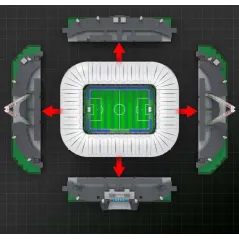 KLOCKI KONSTRUKCYJNE STADION ALLIANZ 3638 ELEMENTÓW MODEL KOLEKCJONERSKI CADA 14+