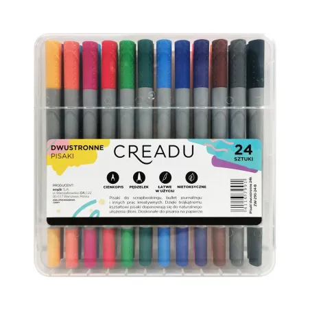 Pisaki Dwustronne 24 Kolory Creadu