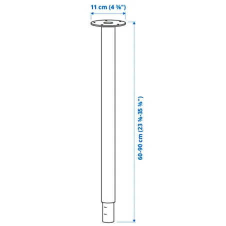 Noga Regulowana Ikea Olov Biała 60-90 Cm Do Biurka Stołu