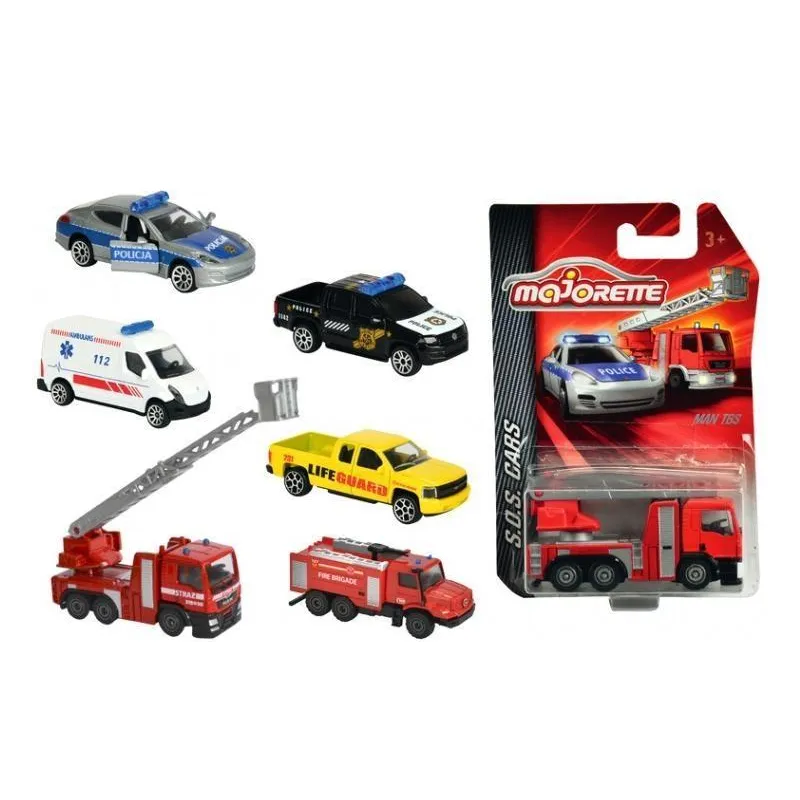 SOS CARS SAMOCHODY RATUNKOWE 6 MODELI MIEJSKIE MAJORETTE 3+
