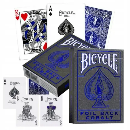 KARTY DO GRY METALLUXE NIEBIESKIE METALIZOWANE PREMIUM BICYCLE 12+