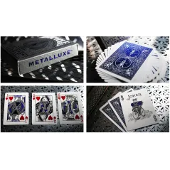 KARTY DO GRY METALLUXE NIEBIESKIE METALIZOWANE PREMIUM BICYCLE 12+