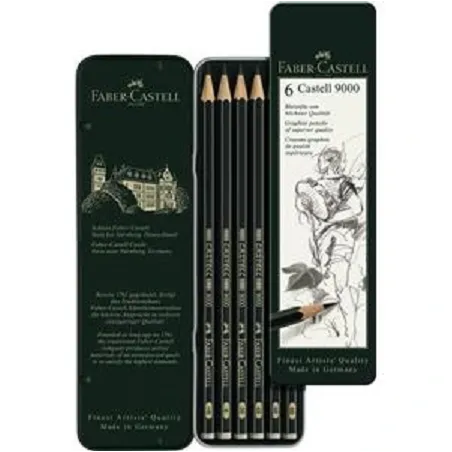 Zestaw Ołówków Grafitowych 9000 Art 6 Szt Hb–8B Faber Castell
