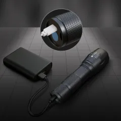 LATARKA TAKTYCZNA LED AKUMULATOROWA 400LM ALUMINIUM EXTRALINK