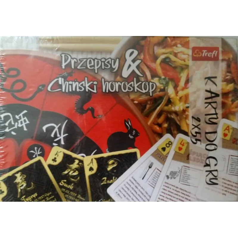 KARTY DO GRY 2 X 55 KARTY PRZEPISY I CHIŃSKI HOROSKOP - Trefl