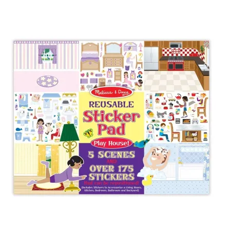 NAKLEJKI WIELOKROTNEGO UŻYTKU 175 SZT. ZABAWA W DOM