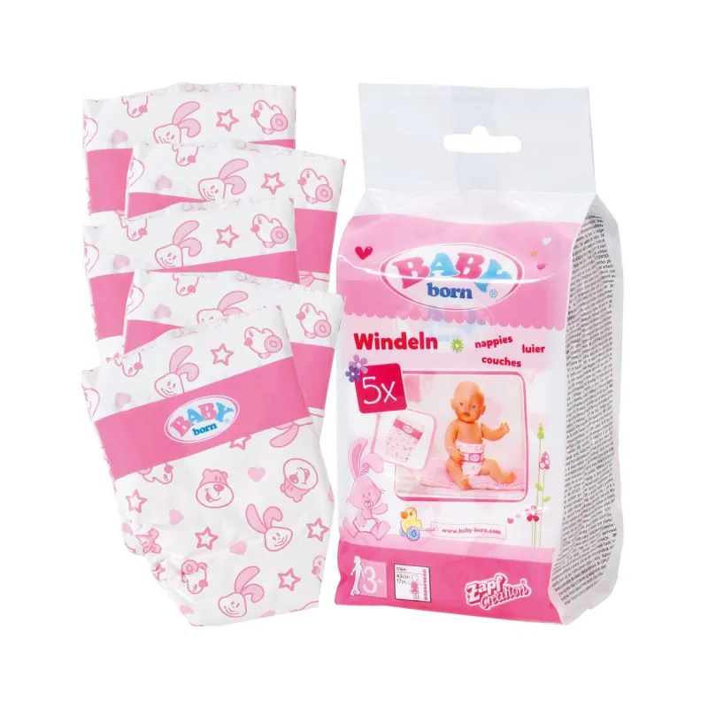 ZESTAW ORYGINALNYCH PIELUSZEK DLA LALKI BABY BORN 40-43 CM II GATUNEK 3+