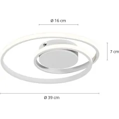 LAMPA SUFITOWA PLAFON LED LINDBY KYRON 22W SPIRALNA ŚCIEMNIANA BIAŁA