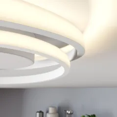 LAMPA SUFITOWA PLAFON LED LINDBY KYRON 22W SPIRALNA ŚCIEMNIANA BIAŁA