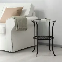 Stolik Kawowy Ikea Klingsbo Metal Szkło Z Półką 49X62 Cm