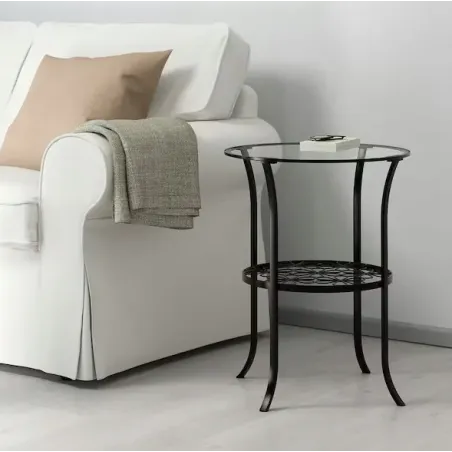 Stolik Kawowy Ikea Klingsbo Metal Szkło Z Półką 49X62 Cm