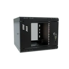 SZAFA SERWEROWA RACK 10 CALI 4U 300 MM WISZĄCA Z SZYBĄ CZARNA STALFLEX S-RC10-4U-300GB