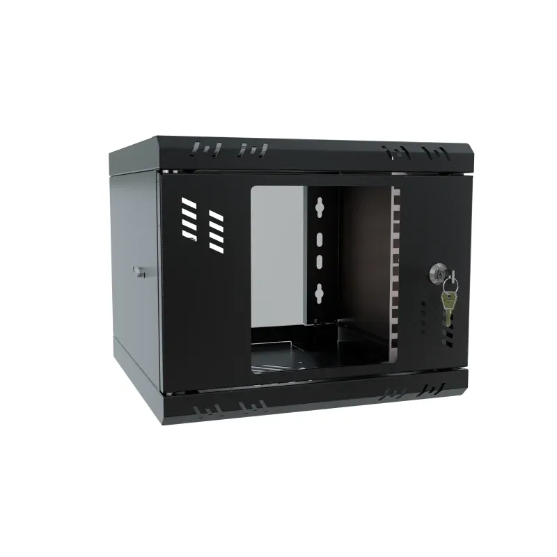 SZAFA SERWEROWA RACK 10 CALI 4U 300 MM WISZĄCA Z SZYBĄ CZARNA STALFLEX S-RC10-4U-300GB