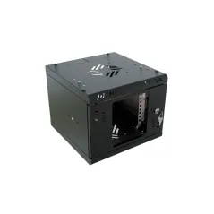 SZAFA SERWEROWA RACK 10 CALI 4U 300 MM WISZĄCA Z SZYBĄ CZARNA STALFLEX S-RC10-4U-300GB