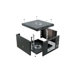 SZAFA SERWEROWA RACK 10 CALI 4U 300 MM WISZĄCA Z SZYBĄ CZARNA STALFLEX S-RC10-4U-300GB
