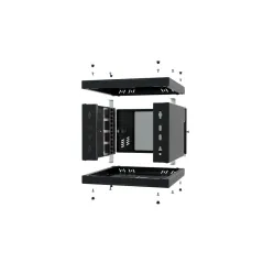 SZAFA SERWEROWA RACK 10 CALI 4U 300 MM WISZĄCA Z SZYBĄ CZARNA STALFLEX S-RC10-4U-300GB