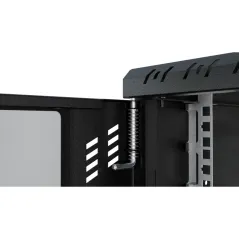 SZAFA SERWEROWA RACK 10 CALI 4U 300 MM WISZĄCA Z SZYBĄ CZARNA STALFLEX S-RC10-4U-300GB