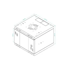 SZAFA SERWEROWA RACK 10 CALI 4U 300 MM WISZĄCA Z SZYBĄ CZARNA STALFLEX S-RC10-4U-300GB