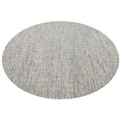 DYWAN WEŁNIANY OKRĄGŁY DO SALONU 160 CM OTAGO SZARO CZARNY INDIE