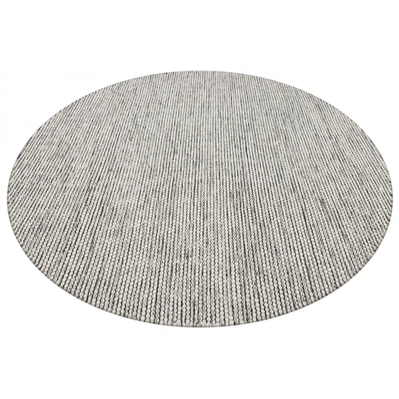 DYWAN WEŁNIANY OKRĄGŁY DO SALONU 160 CM OTAGO SZARO CZARNY INDIE