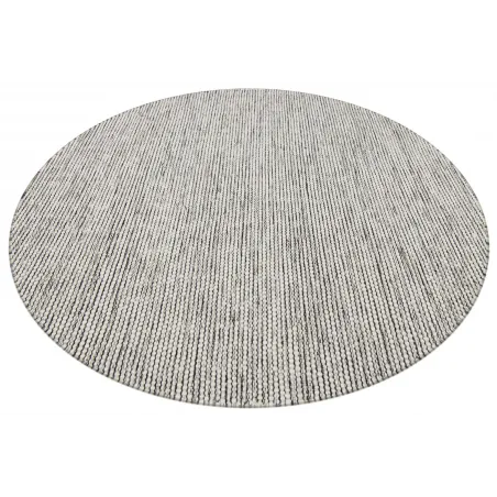 DYWAN WEŁNIANY OKRĄGŁY DO SALONU 160 CM OTAGO SZARO CZARNY INDIE