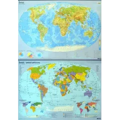 ŚWIAT. MAPA ŚCIENNA FIZYCZNO-POLITYCZNA DWUSTRONNA - Demart