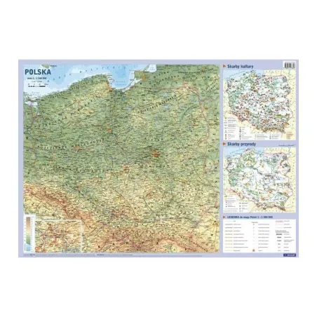 Polska Mapa Ścienna Fizyczno-Administracyjna  Dwustronna