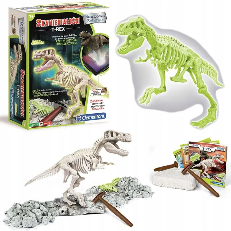 SKAMIENIAŁOŚCI DINOZAUR T-REX ZESTAW KREATYWNY 7+