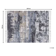 DYWAN NOWOCZESNY KONAKLI BELIANI 150X230 CM WZÓR GEOMETRYCZNY Z FRĘDZLAMI