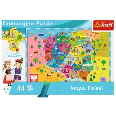 MAPA POLSKI DLA DZIECI PUZZLE EDUKACYJNE 44 ELEMENTY 4-6 LAT - Trefl