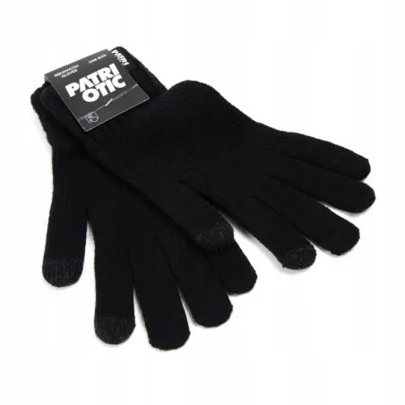 Rękawiczki Zimowe Męskie Patriotic Czarne Pięciopalczaste