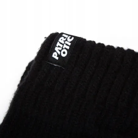 Rękawiczki Zimowe Męskie Patriotic Czarne Pięciopalczaste