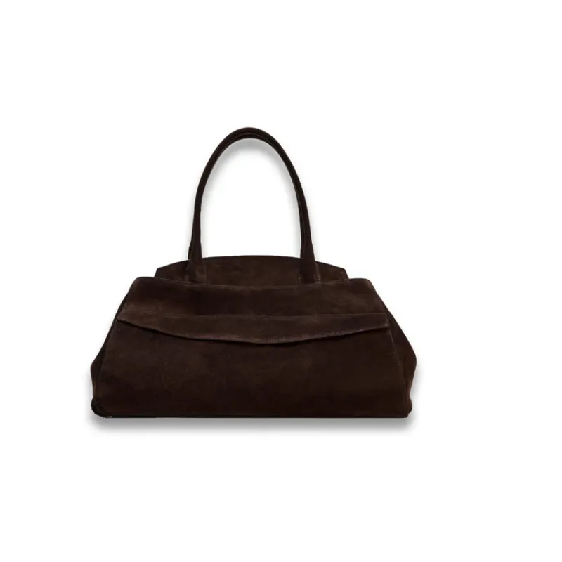 TORBA DAMSKA ZAMSZOWA BRĄZOWA ZARA