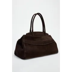 Torba Damska Zamszowa Brązowa Zara