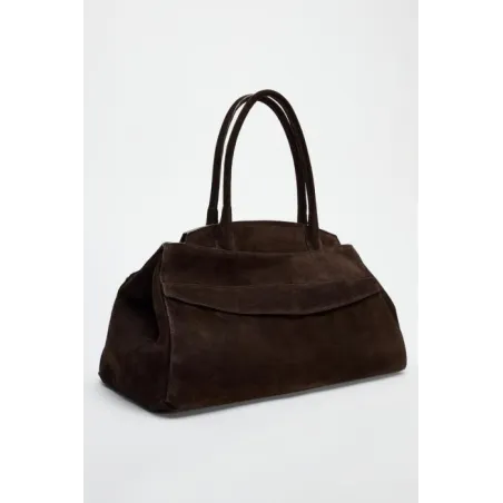 Torba Damska Zamszowa Brązowa Zara