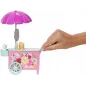 Lalka Chelsea Barbie Wózek Z Lodami Ruchomy Parasol Mattel 3+