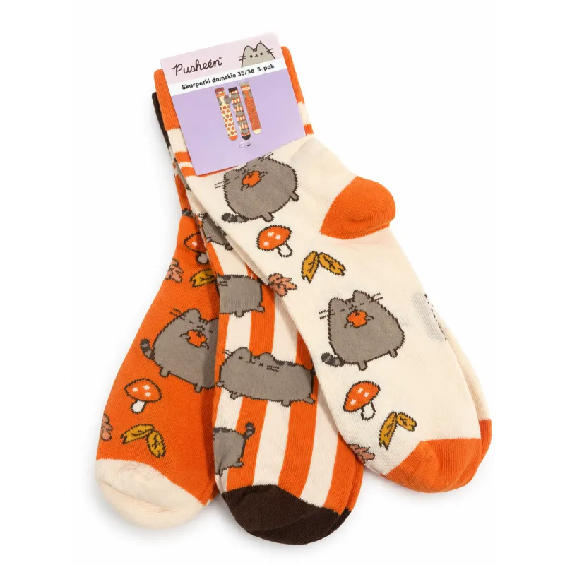 DŁUGIE SKARPETKI DAMSKIE PUSHEEN ROZMIAR 39-42 3 PARY