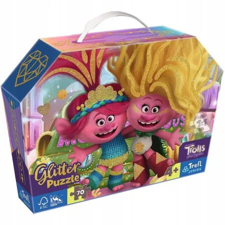 Puzzle Trolle 70 Elementów Glitter W Kuferku Trefl 4+