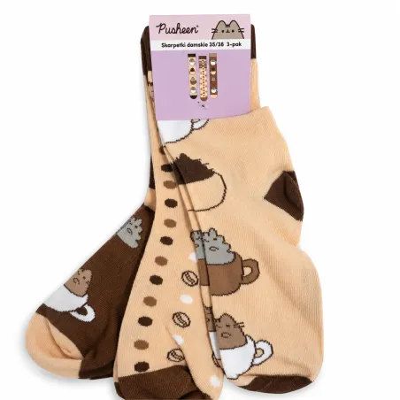 SKARPETKI DAMSKIE
DŁUGIE PUSHEEN 3-PAK ROZMIAR 35-38