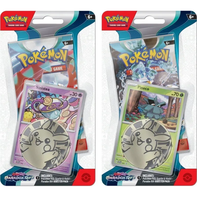 POKEMON TCG PARADOX RIFT SINISTEA BLISTER BOOSTER + MONETA 6+