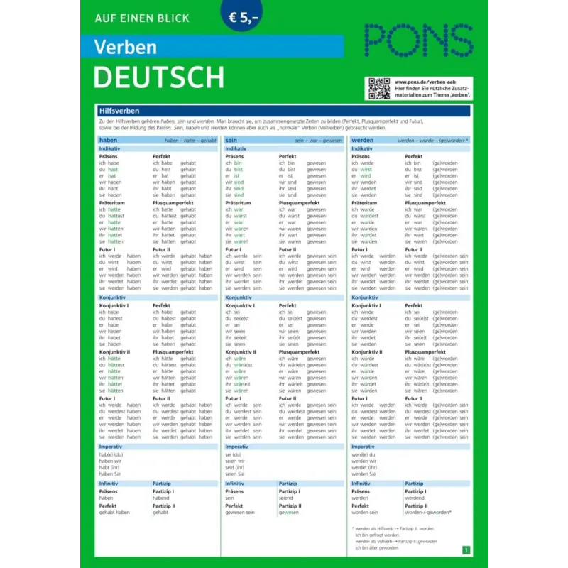 PONS VERBEN AUF EINEN BLICK DEUTSH
