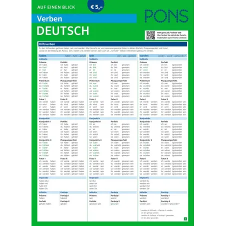 Pons Verben Auf Einen Blick Deutsh