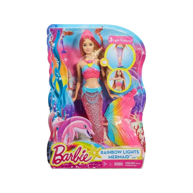 LALKA BARBIE TĘCZOWA SYRENKA DREAMTOPIA 3+