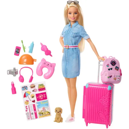 Lalka Barbie W Podróży Z Pieskiem I Akcesoriami 3+