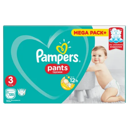 PIELUCHOMAJTKI PAMPERS PANTS ROZMIAR 3 120 SZT 6-11KG - Procter & Gamble